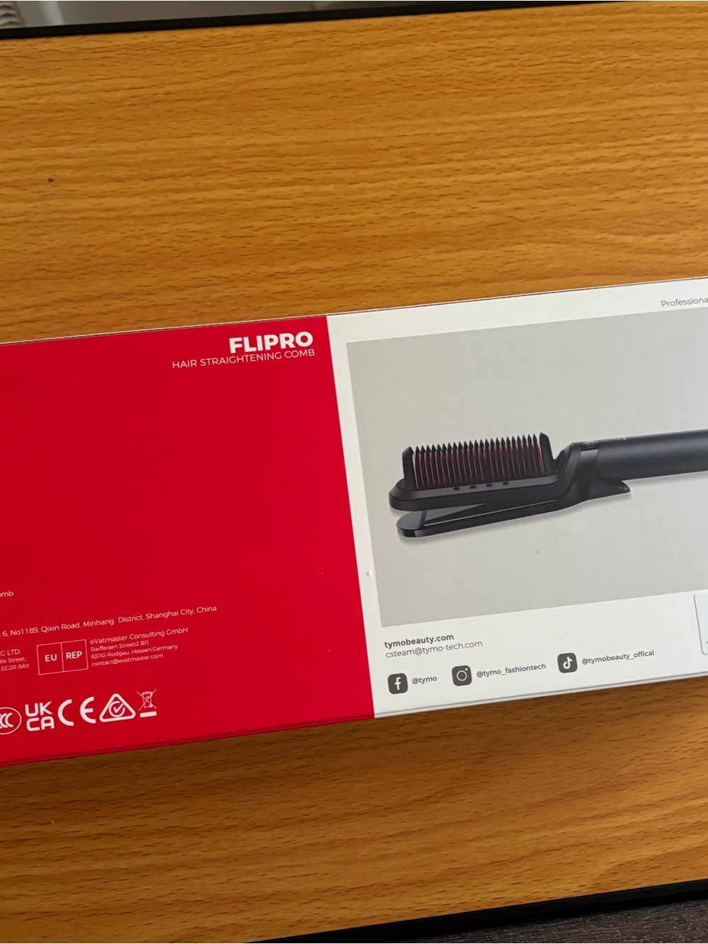 FLIPRO Hair Straightening Comb — Black